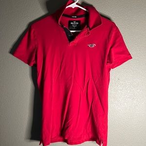 Hollister Small red collard tee